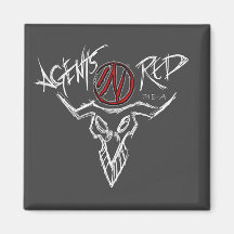 Agents In Red Bull Skull Magnet