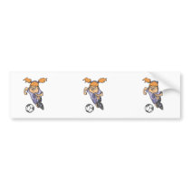 aggressive girl soccer player graphic bumper stickers