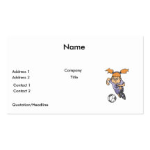 aggressive girl soccer player graphic business card templates
