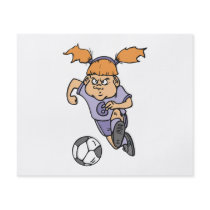 aggressive girl soccer player graphic personalized flyer