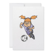 aggressive girl soccer player graphic personalized announcements