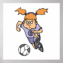 aggressive girl soccer player graphic print