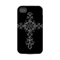 Aggressive Grey Gothic Cross Iphone 4 Tough Case