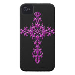 Aggressive Purple Gothic Cross iPhone 4 Case