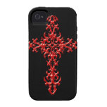 Aggressive Red Gothic Cross Case-Mate iPhone 4 Cover