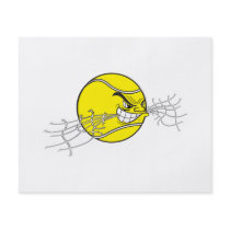aggressive tennis ball biting net graphic flyer