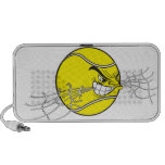 aggressive tennis ball biting net graphic laptop speakers