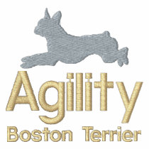 Agility Boston Terrier Embroidered Shirt