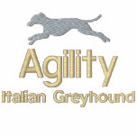 Agility Italian Greyhound Embroidered Zip Hoodie