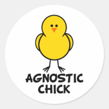 Agnostic Chick Round Sticker