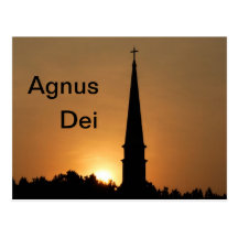 Agnus Dei - agneau de Dieu - lever de soleil crois Cartes Postales