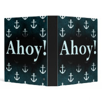 Ahoy! Anchor Pattern Design Dark Blue