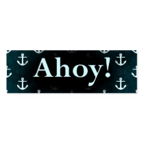 Ahoy! Anchor Pattern Design Dark Blue