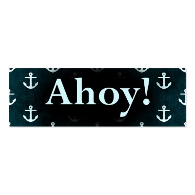 Ahoy! Anchor Pattern Design Dark Blue by CardsForAll