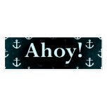 Ahoy! Anchor Pattern Design Dark Blue business cards