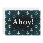 Ahoy! Anchor Pattern Design Dark Blue