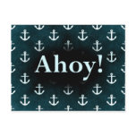 Ahoy! Anchor Pattern Design Dark Blue