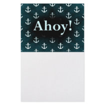 Ahoy! Anchor Pattern Design Dark Blue