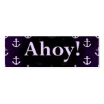 Ahoy! Anchor Pattern Design Dark purple business cards