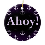 Ahoy! Anchor Pattern Design Dark purple