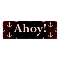 Ahoy! Anchor Pattern Design Dark Red