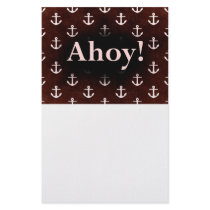 Ahoy! Anchor Pattern Design Dark Red