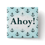Ahoy! Anchor Pattern Design Light Blue buttons
