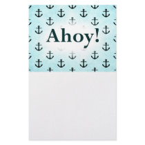 Ahoy! Anchor Pattern Design Light Blue