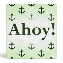 Ahoy! Anchor Pattern Design Light Green binders