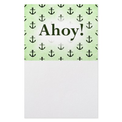 Ahoy! Anchor Pattern Design Light Green by CardsForAll