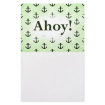 Ahoy! Anchor Pattern Design Light Green