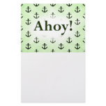 Ahoy! Anchor Pattern Design Light Green stationery