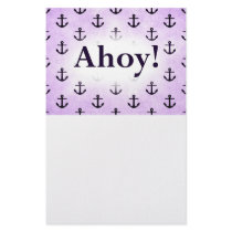 Ahoy! Anchor Pattern Design Light purple