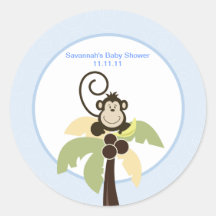 Ahoy Mate Monkey Favour Stickers 3-inch