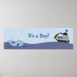 Ahoy Mate Nautical Baby Shower Banner Sign Print