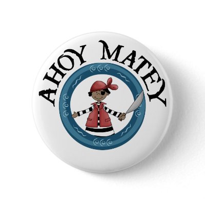 Ahoy Matey Patcheye Pirate Button by gotrum