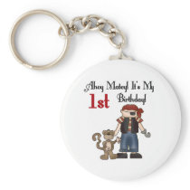 Ahoy Pirate First Birthday Tshirts and Gifts Keychains