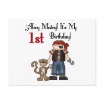 Ahoy Pirate First Birthday Tshirts and Gifts Postcard