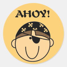 Ahoy Pirate Tshirts and Gifts Round Sticker