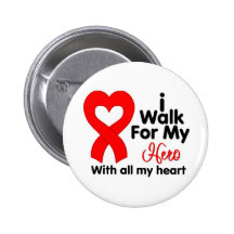 AIDS Awareness I Walk For My Hero Pin