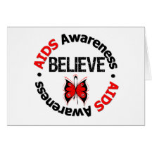 AIDS Believe Grunge Butterfly Cards