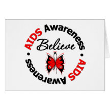 AIDS Believe Scripted Butterfly Card