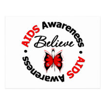 AIDS Believe Scripted Butterfly Postcard