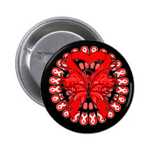 AIDS Butterfly Circle of Ribbons Pin
