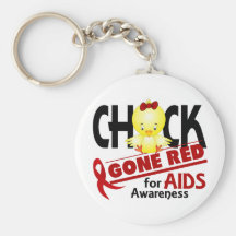AIDS Chick Gone Red 2 Key Chain