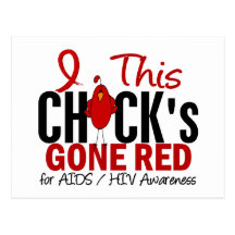 AIDS Chick Gone Red Post Card