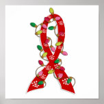 AIDS Christmas Lights Ribbon Print