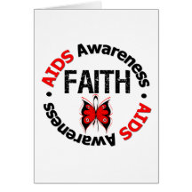 AIDS Faith Grunge Butterfly Greeting Cards
