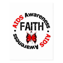 AIDS Faith Grunge Butterfly Post Card