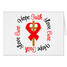 AIDS Faith Hope Love Cross Greeting Card